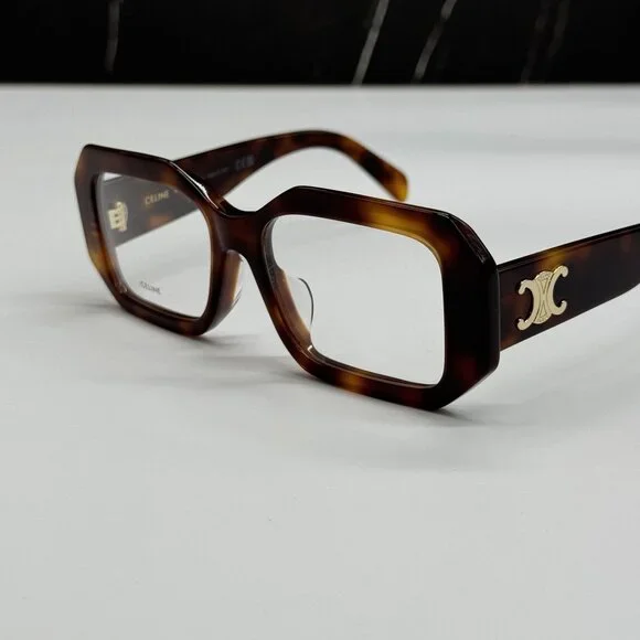 NEW CELINE CL50155F 053 GEOMETRIC HAVANA BROWN EYEGLASSES CELINE NEW CELINE EYEGLASSES GEOMETRIC HAVANA BROWN EYEWEAR CELINE  main image 3